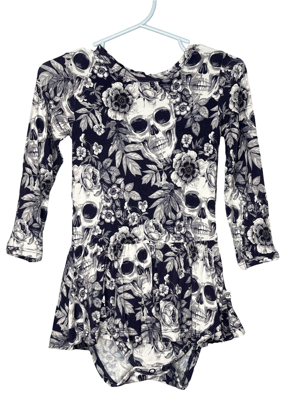 Bums and Roses Bamboo Baby Romper with Skulls & Roses Print 18-24 Months